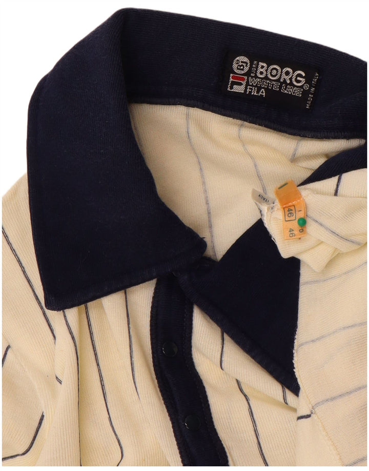 Мужская рубашка-поло для регби Fila IT 46, маленькая хлопковая белая полоска