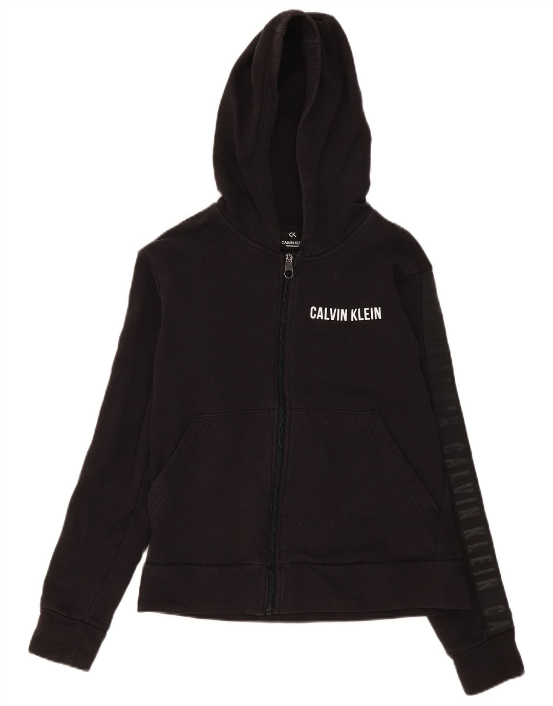 Женский свитер с капюшоном на молнии Calvin Klein Performance UK 14, средний черный