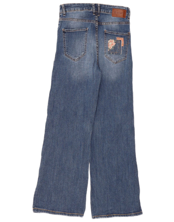 Женские широкие джинсы DESIGUAL EU 40 Small W26 L28 Синие в стиле пэчворк