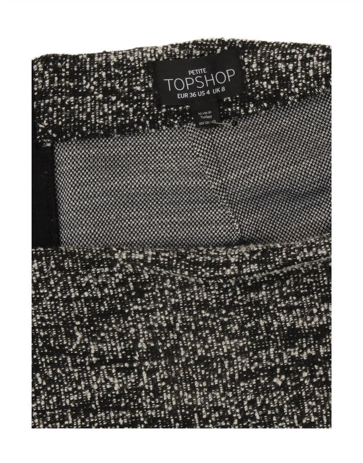 Женская мини-юбка Topshop UK 8, маленькая W27, черный полиэстер с крапинками