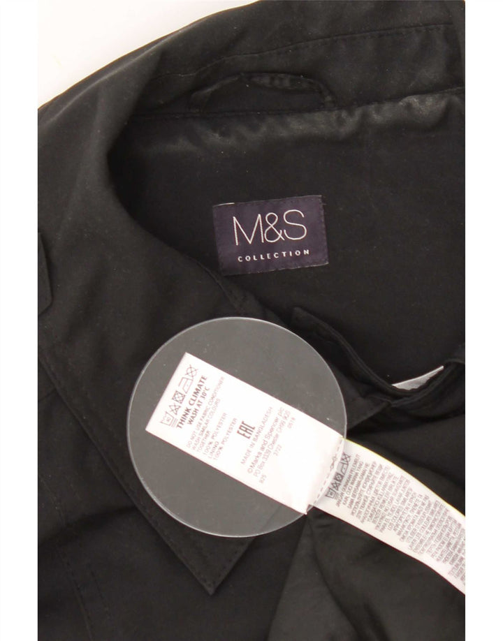 Женский тренч Marks & Spencer UK 16, большой черный полиэстер
