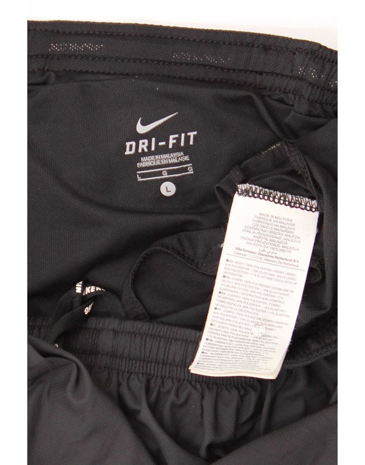 Женские спортивные шорты Nike Dri Fit, большие черные, из полиэстера