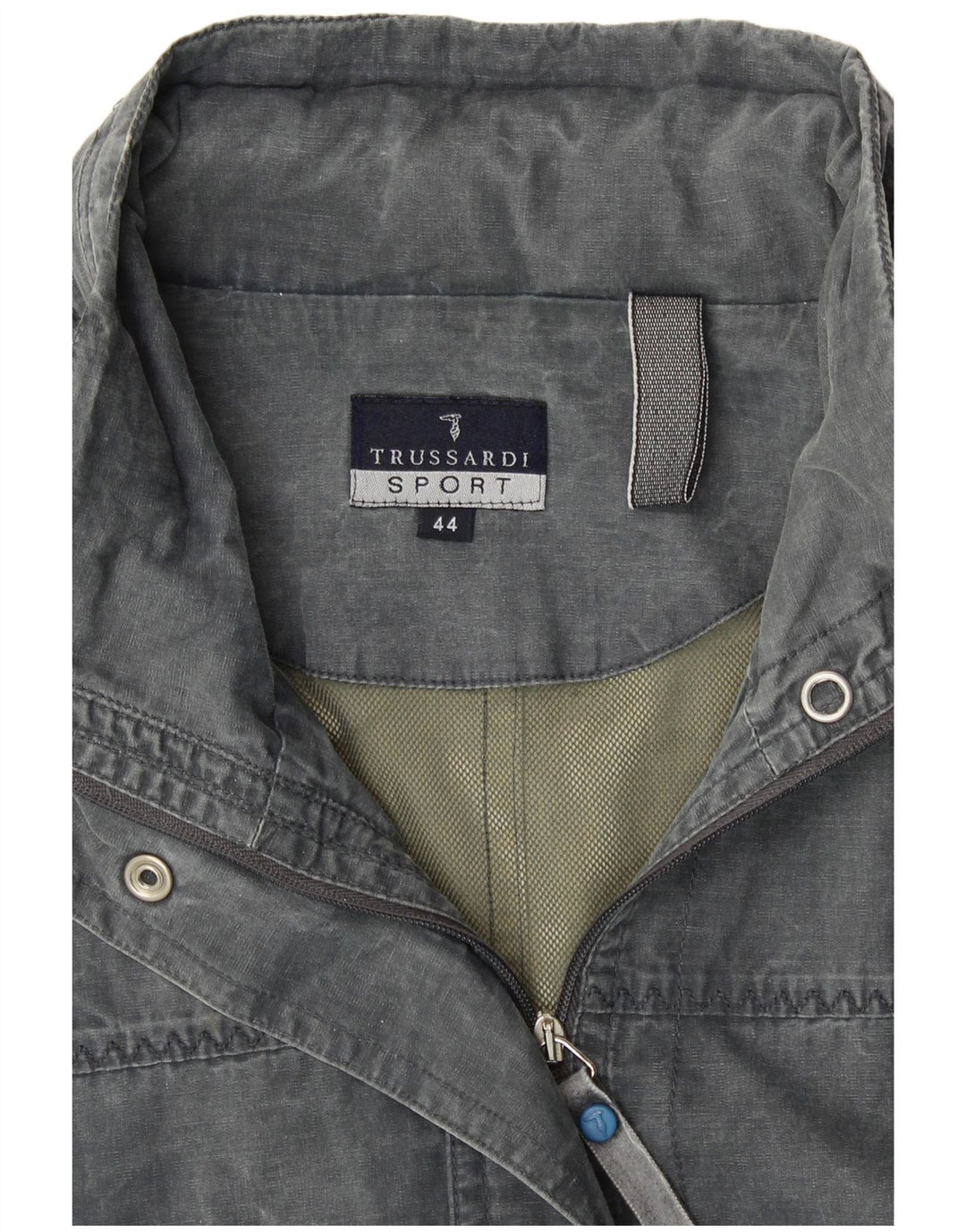 TRUSSARDI Женская куртка с капюшоном IT 44 Средний Серый Хлопок