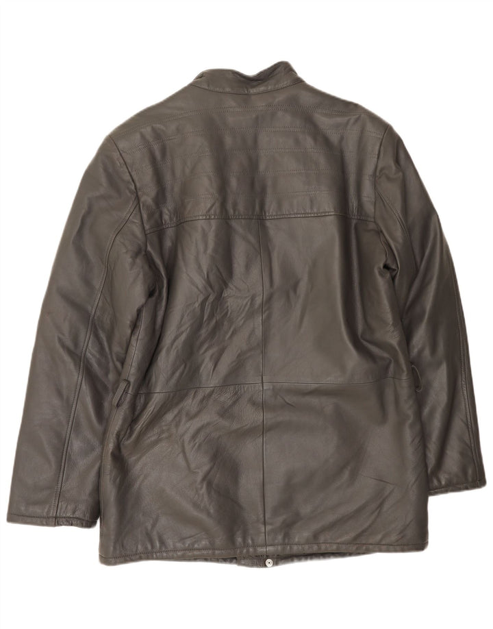 Мужская кожаная куртка VINTAGE UK 38 средний серый