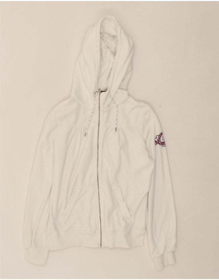 PEAK PERFORMANCE Womens Zip Hoodie Sweater UK 14 Medium White Cotton Vintage Peak Performance and Second-Hand Peak Performance from Messina Hembry 