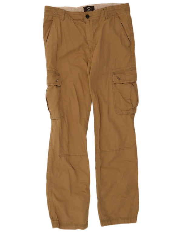 Мужские прямые брюки карго Timberland W33 L34 коричневые, хлопковые
