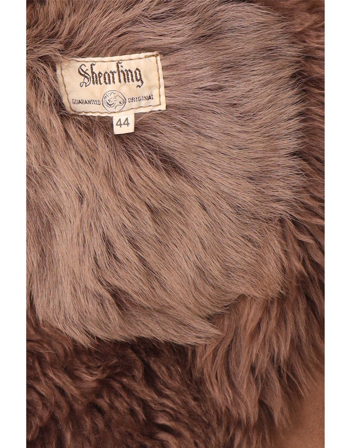 Винтажная женская дубленка оверсайз IT 44 Medium Brown Leather