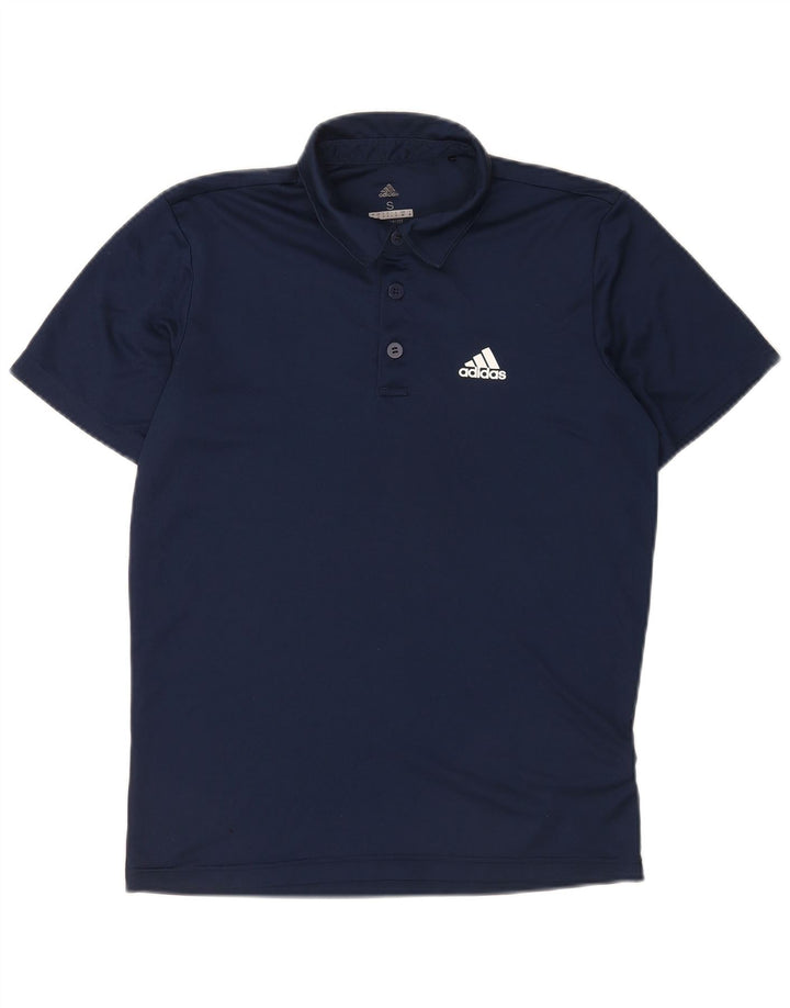 Мужская рубашка-поло Adidas Climalite, маленькая, темно-синяя, полиэстер