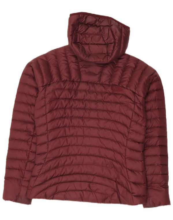 Женская стеганая куртка с капюшоном The North Face UK 10, маленький бордовый нейлон