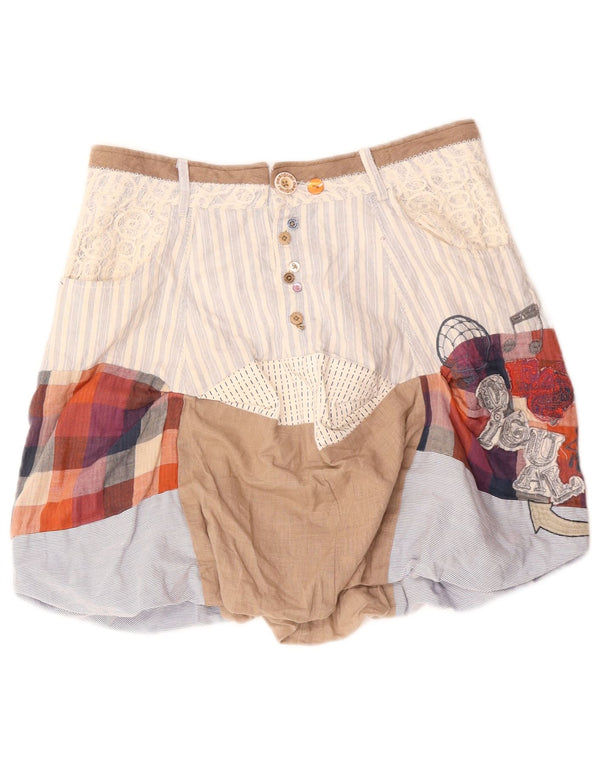 DESIGUAL Женская юбка-пузырь EU 36, маленькая W30, разноцветная пэчворк