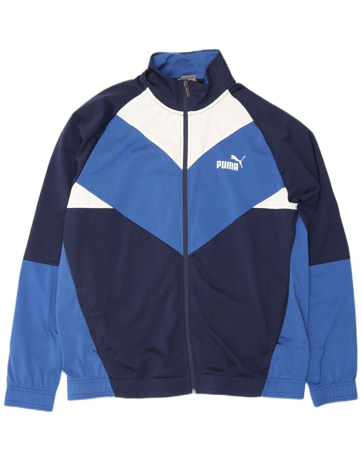Мужская спортивная куртка PUMA XL, синий полиэстер с цветными блоками