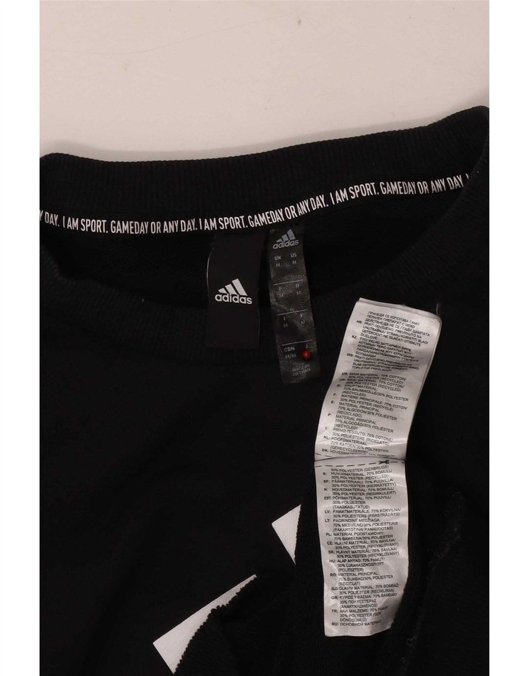 Мужской свитшот Adidas с рисунком, хлопковый джемпер среднего размера, черный