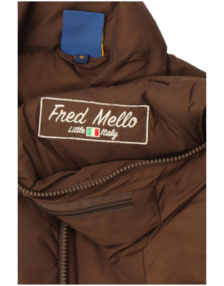 Мужской утепленный жилет с рисунком Fred Mello UK 40, средний коричневый полиамид