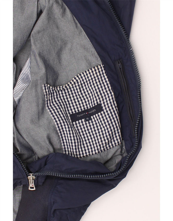 TOMMY HILFIGER Mens Bomber Jacket UK 42 XL Navy Blue Polyester Vintage Tommy Hilfiger and Second-Hand Tommy Hilfiger from Messina Hembry 