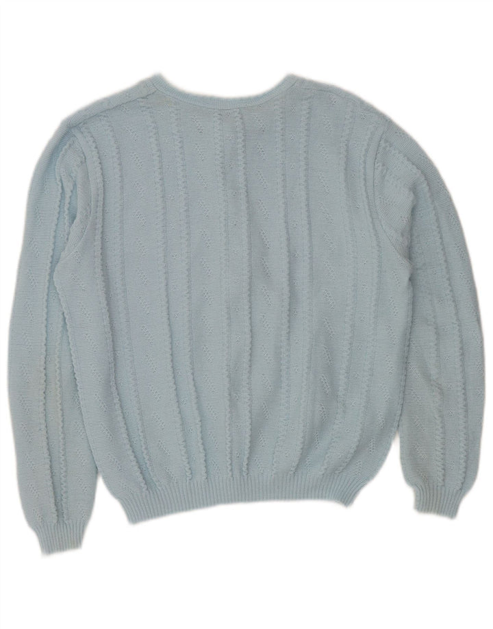 Винтажный женский укороченный кардиган-свитер IT 52/54 2XL, синий акрил