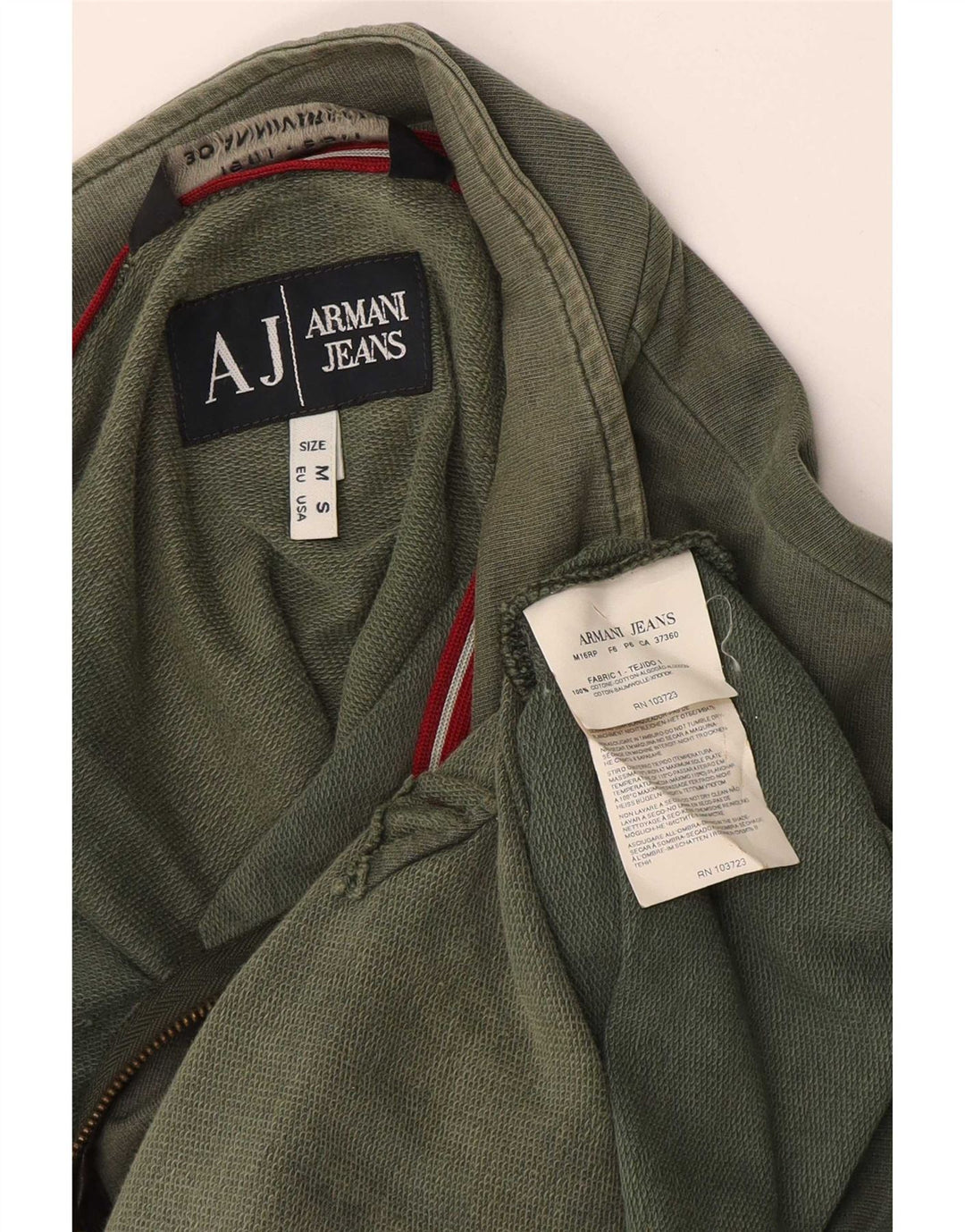 Armani Jeans Мужской спортивный костюм, верхняя куртка, средний зеленый хлопок, хлопок