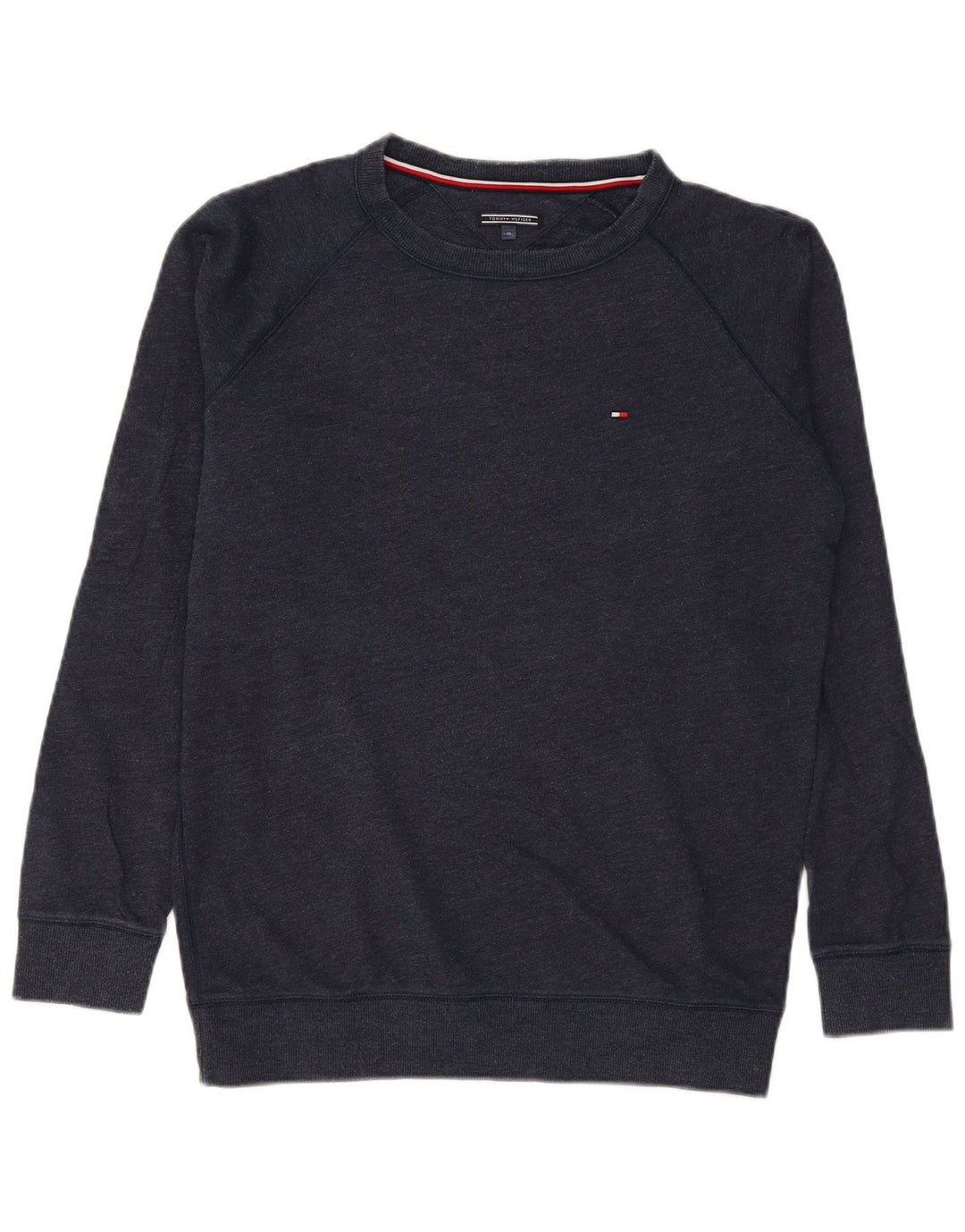 Tommy Hilfiger Мужской свитшот стандартного кроя, средний темно-синий хлопковый джемпер