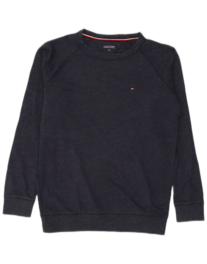 Tommy Hilfiger Мужской свитшот стандартного кроя, средний темно-синий хлопковый джемпер