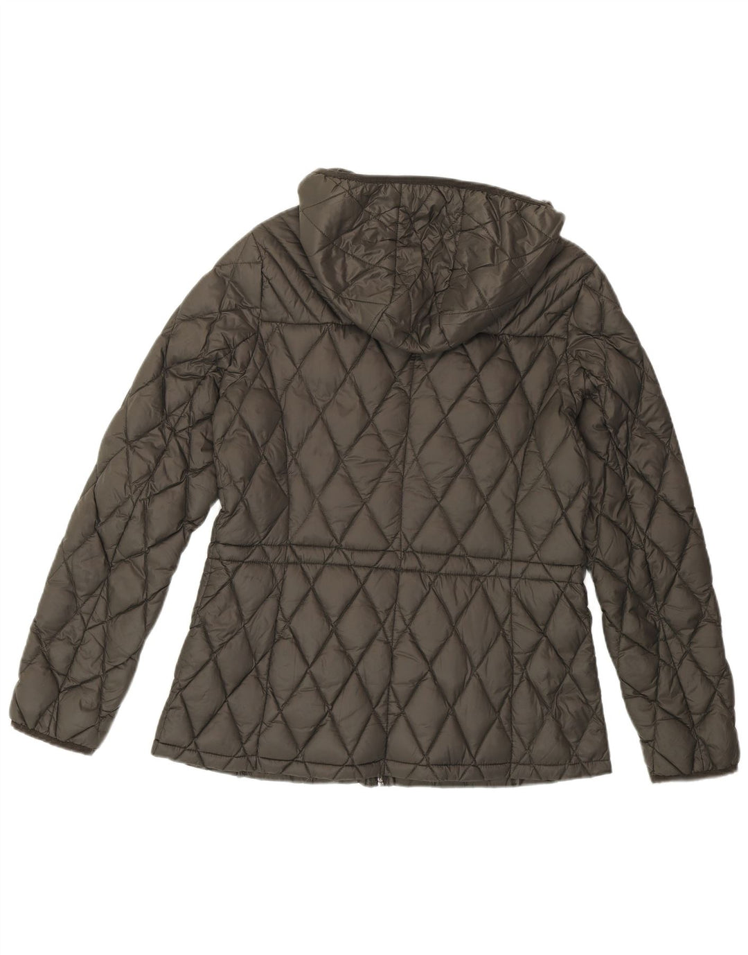 MICHAEL KORS Женская стеганая куртка с капюшоном UK 14 Средний Серый Нейлон