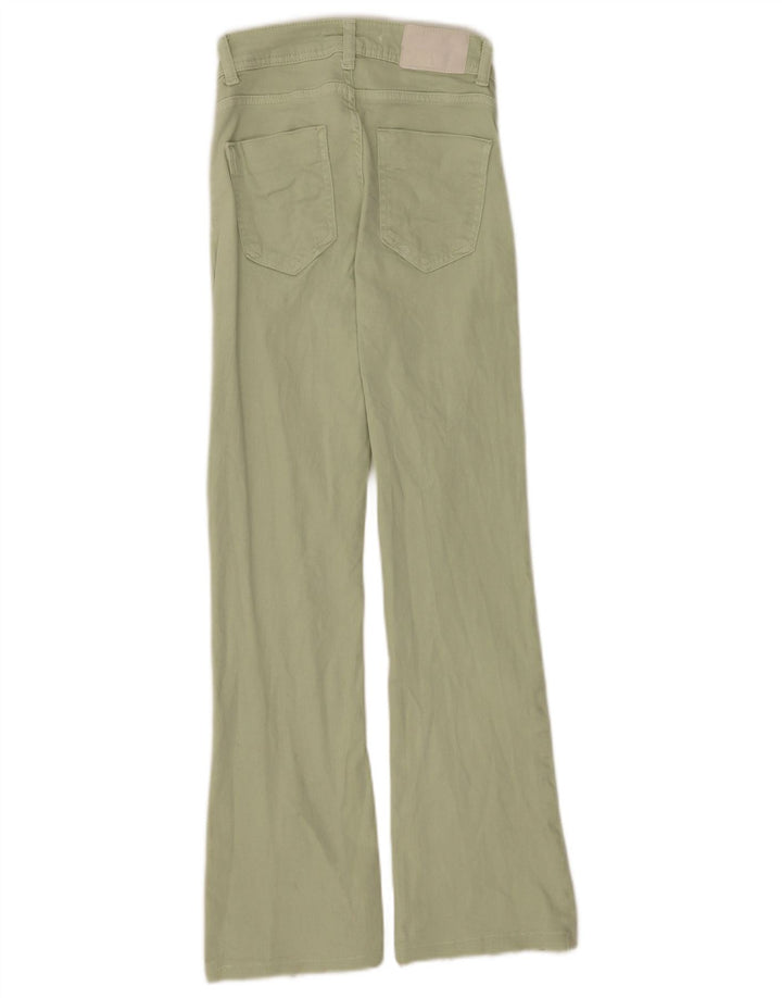 Женские расклешенные джинсы Zara EU 36 XS W26 L28 зеленые
