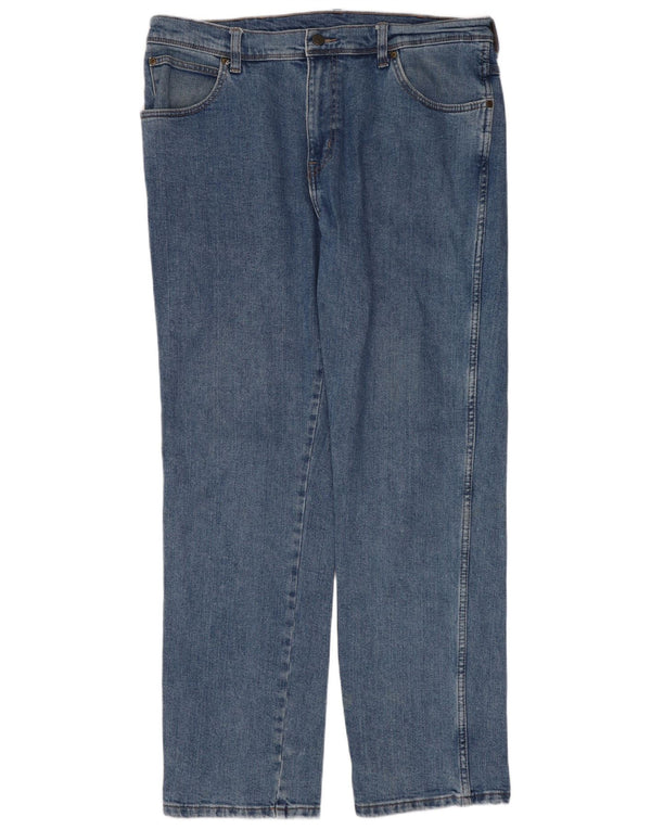 Мужские прямые джинсы Wrangler стандартного кроя W36 L32, синие, хлопок