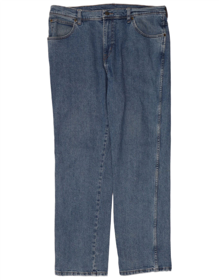Мужские прямые джинсы Wrangler стандартного кроя W36 L32, синие, хлопок