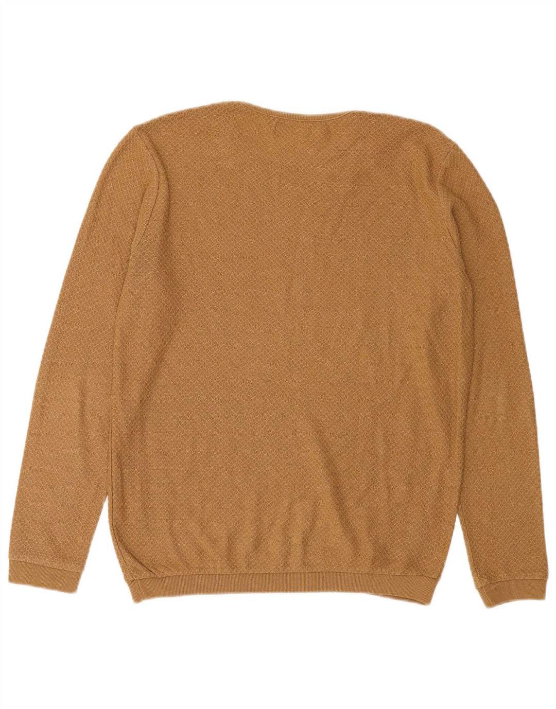 ZARA Mens Crew Neck Jumper Sweater Medium Beige Cotton