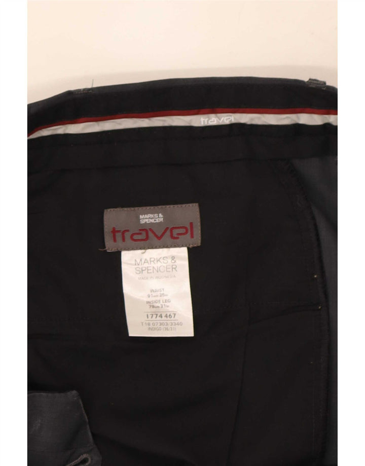 Мужские прямые брюки-чиносы Marks & Spencer W36 L31 синие из полиэстера