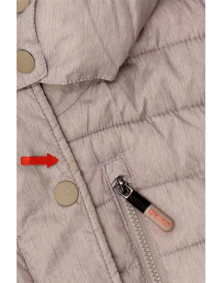 Женская утепленная куртка с капюшоном Superdry UK 14, большой серый полиэстер