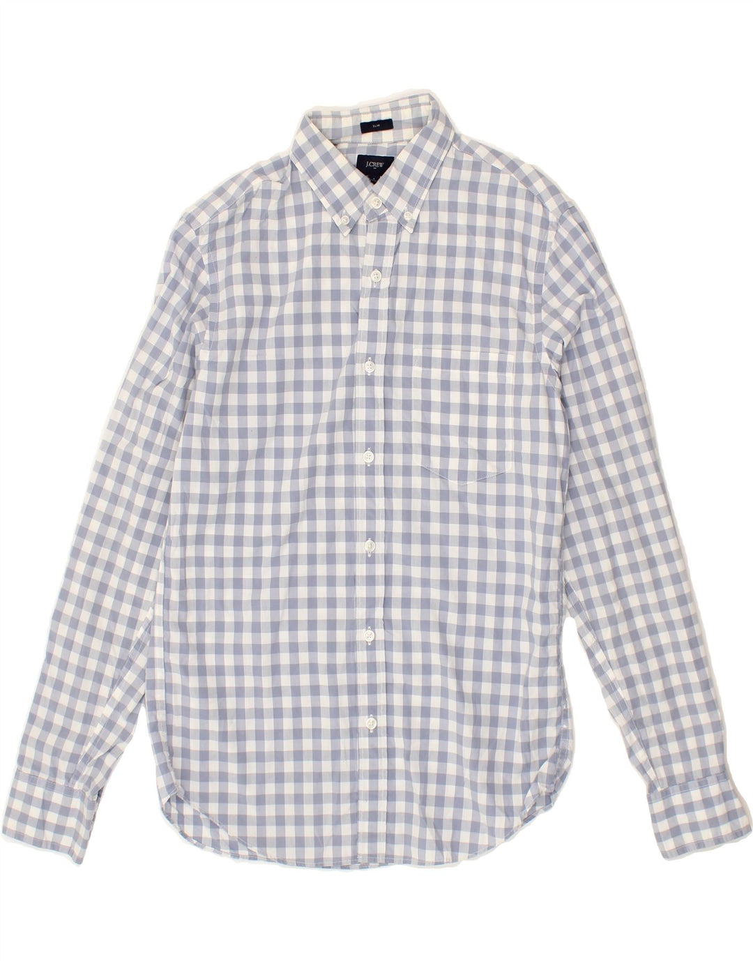 J. CREW Mens Slim Shirt Small Blue Gingham Cotton Vintage J. Crew and Second-Hand J. Crew from Messina Hembry 