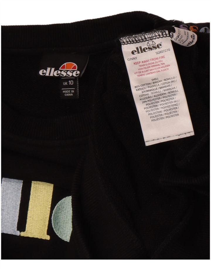 Женский джемпер оверсайз с рисунком Ellesse UK 10, маленький черный