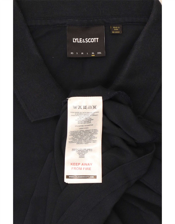 Мужская рубашка-поло Lyle & Scott XL, темно-синяя, хлопок
