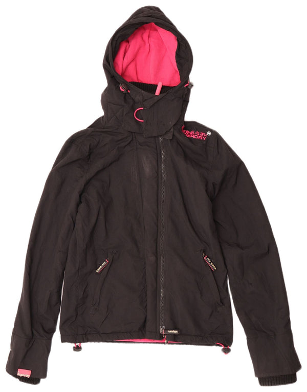 Женская ветровка с капюшоном Superdry UK 6 XS, черный нейлон