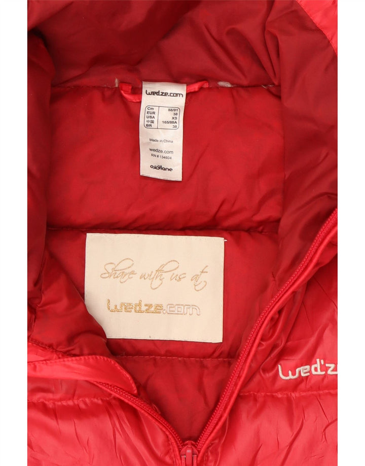 Мужская стеганая куртка Wedze UK 34 XS, красный полиэстер с цветными блоками