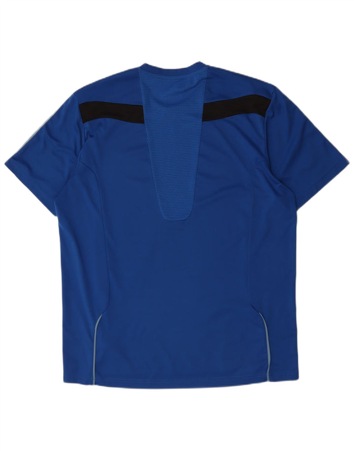 Мужская футболка Adidas Top XL синяя из полиэстера с цветными блоками