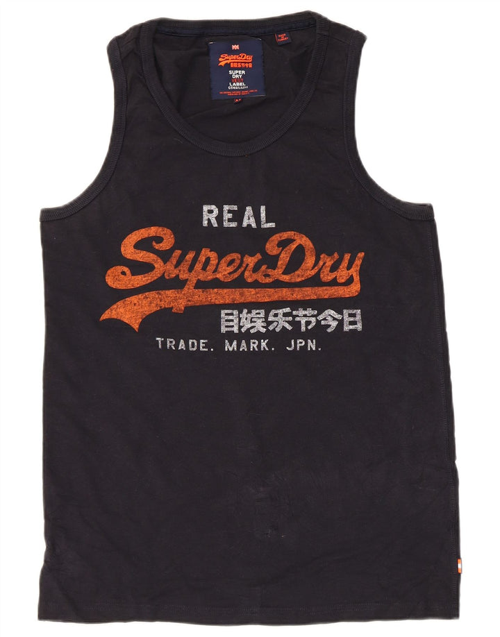 Мужской жилет с рисунком Superdry, средний темно-синий, хлопок