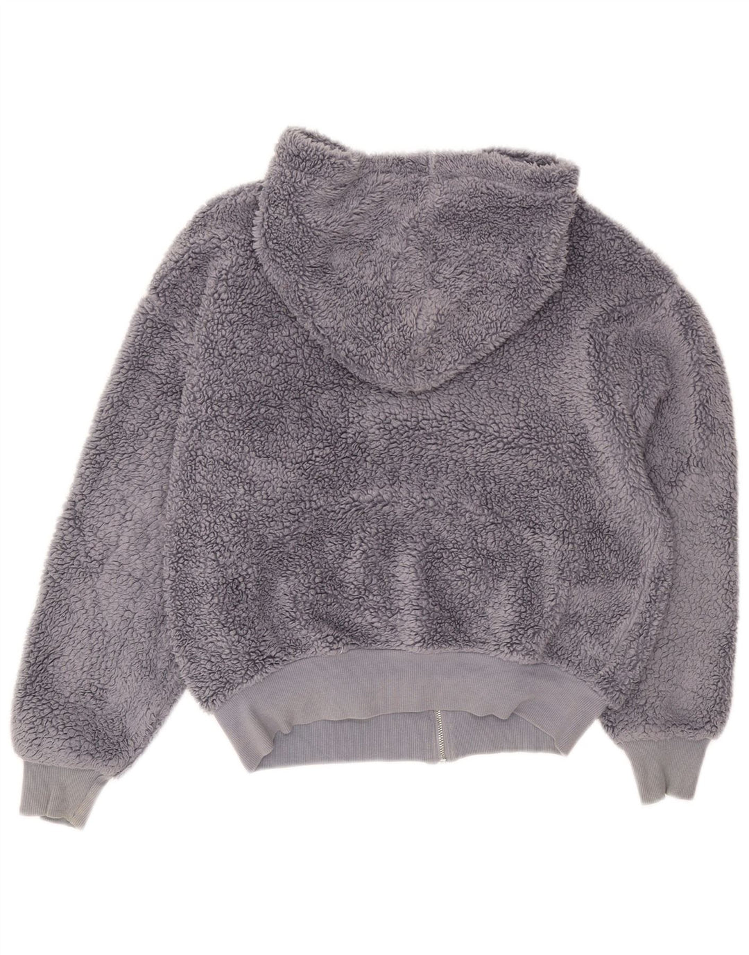 Женская оверсайз-куртка Topshop из флиса с капюшоном UK 6 XS, серый полиэстер
