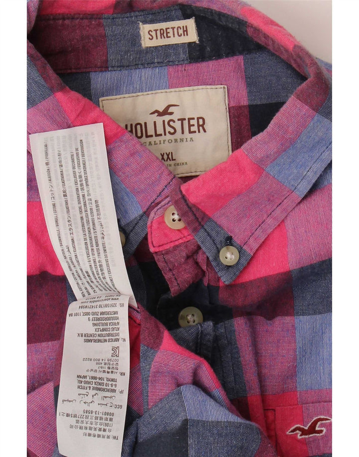Мужская рубашка Hollister 2XL, хлопковая красная клетка