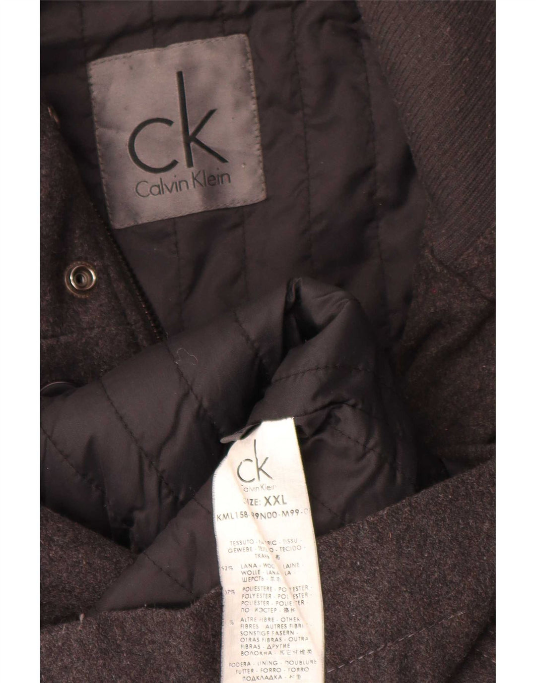 Мужская куртка Calvin Klein Utility UK 44 2XL серая шерсть