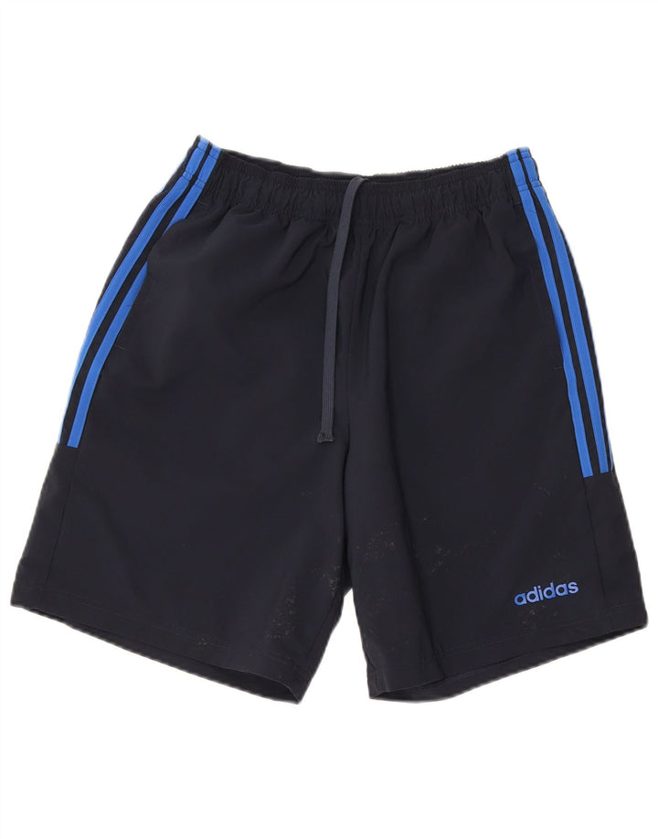 Мужские спортивные шорты Adidas среднего размера, темно-синие, полиэстер