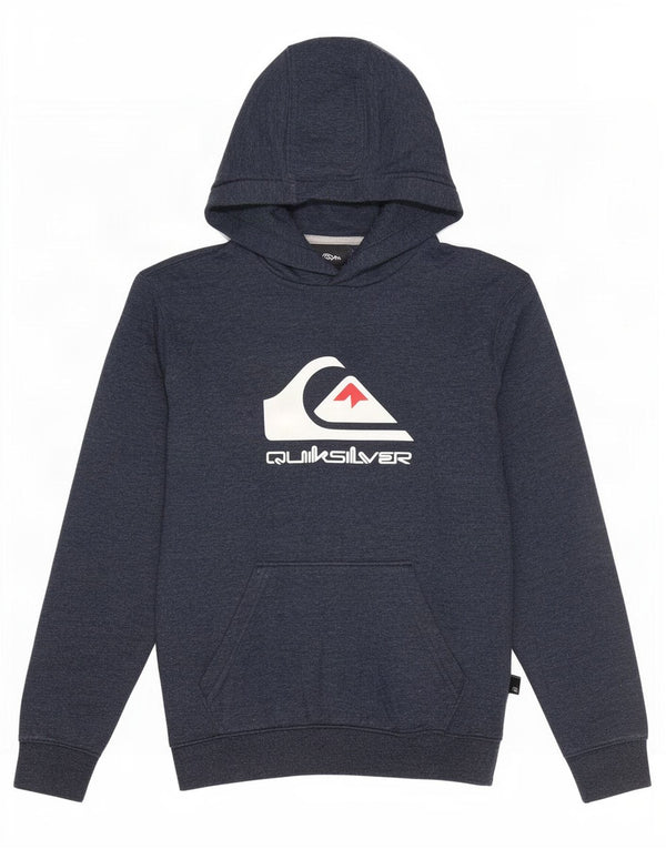 Джемпер с капюшоном Quiksilver для мальчиков с рисунком, 13–14 лет, темно-синий, хлопок