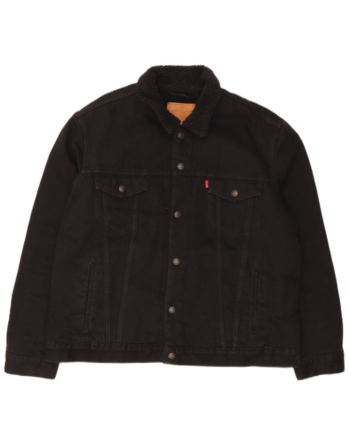 Мужская джинсовая куртка Levi's UK 42 XL, черный хлопок
