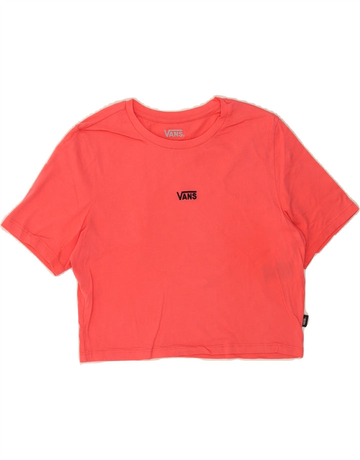 VANS Womens Crop T-Shirt Top UK 14 Medium Pink Cotton Vintage Vans and Second-Hand Vans from Messina Hembry 