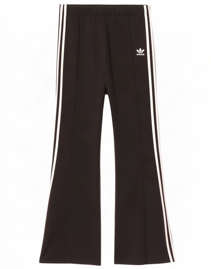 Женские спортивные брюки-клеш Adidas UK 12, средний черный полиэстер