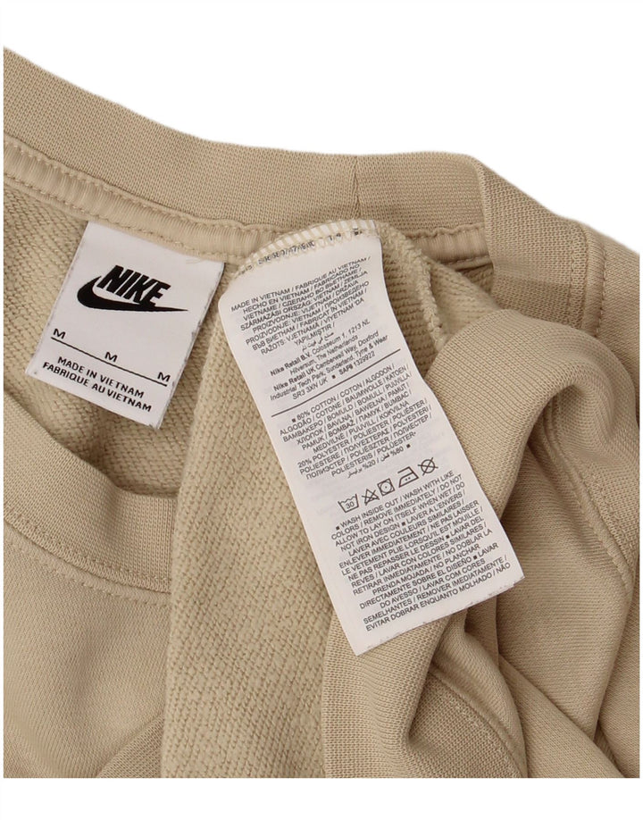 Женский свитер большого размера с рисунком Nike UK 14, средний бежевый, хлопковый