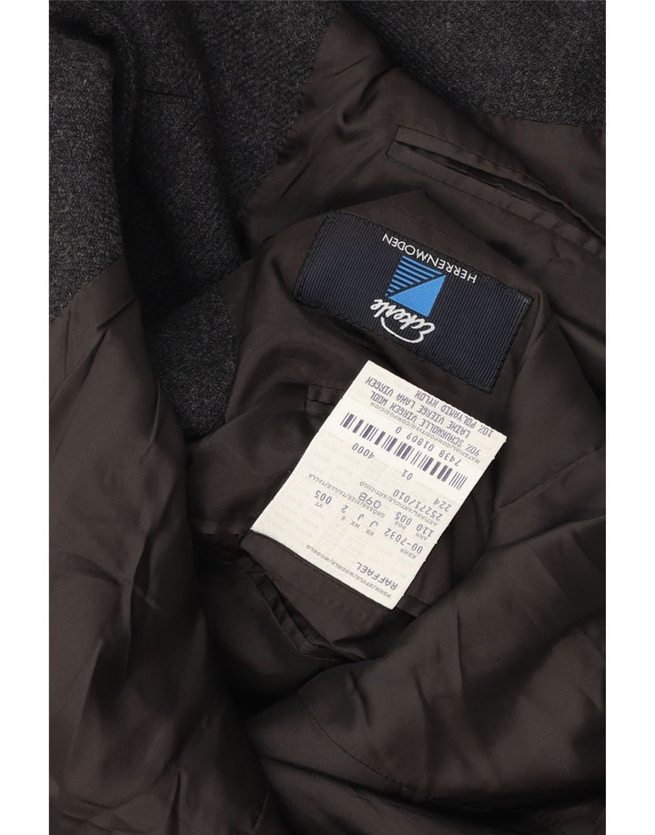 Мужской пиджак с 3 пуговицами Hugo Boss, размер 098, средний серый из натуральной шерсти