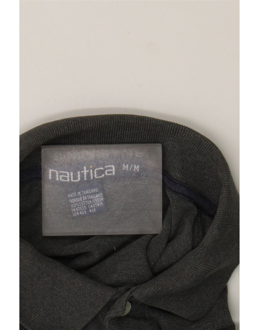 Мужская рубашка-поло Nautica, хлопковая серая полоска среднего размера
