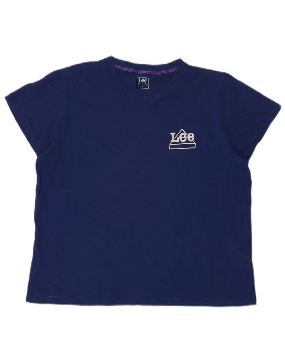 Женская футболка оверсайз Lee Top UK 10 Small Blue Cotton