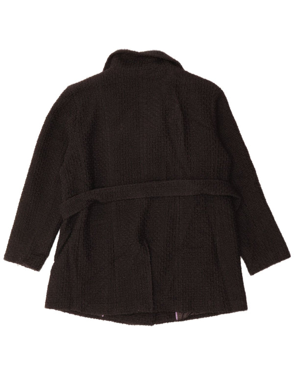 Женское двубортное пальто CALVIN KLEIN UK 18 XL, черное шерстяное