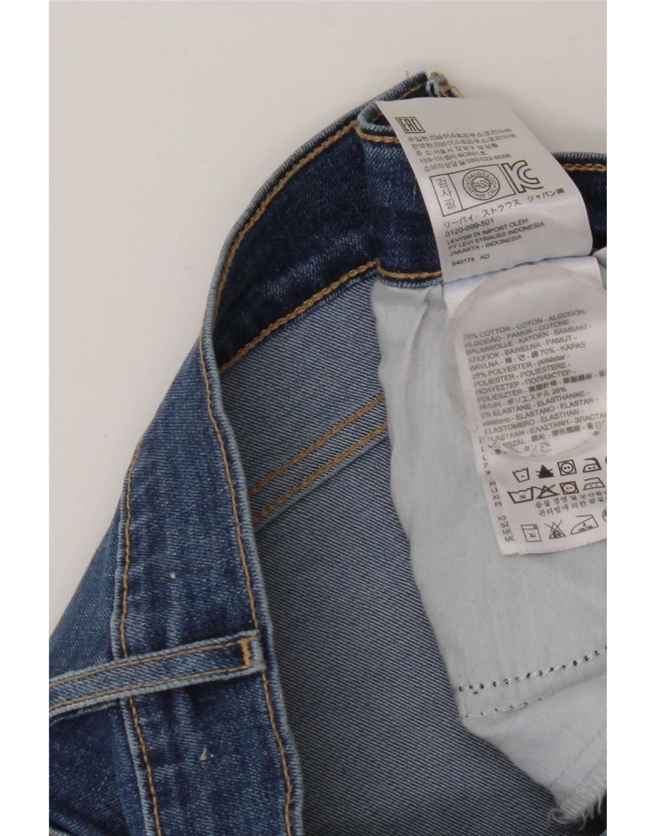 Женские потертые джинсы скинни Levi's W32 L30, синий хлопок
